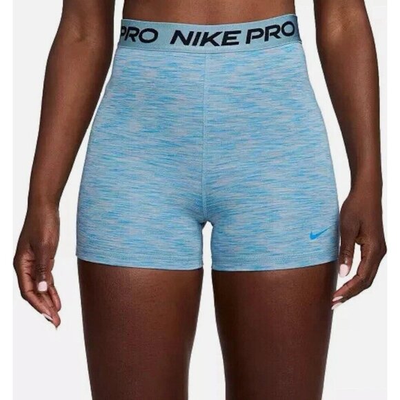 Nike Women's Pro 3" Space Dye Dri-Fit Compression Shorts Size S HJ6348-464 New - Picture 1 of 10